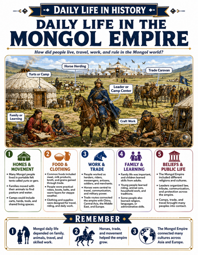 Daily Life in the Mongol Empire I Infographic