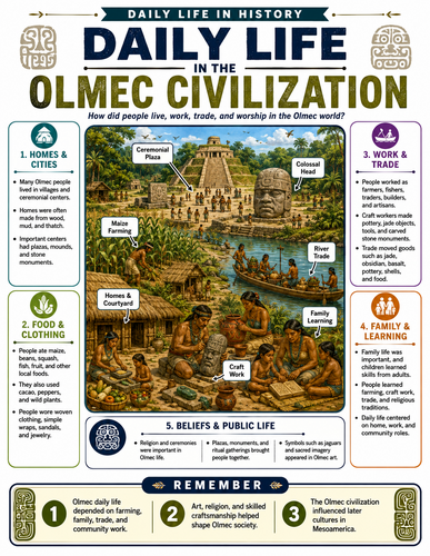 Daily Life in the Olmec Civilization I Infographic