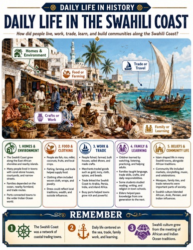 Daily Life in the Swahili Coast I Infographic