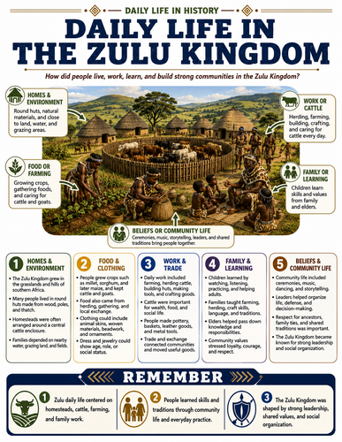 Daily Life in the Zulu Kingdom I Infographic