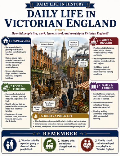 Daily Life in Victorian England I Infographic