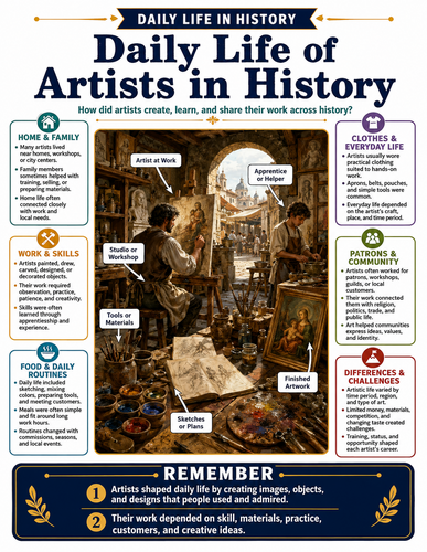 Daily Life of Artists in History I Infographic