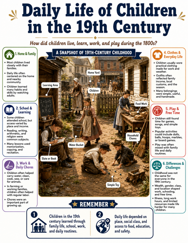 Daily Life of Children in the 19th Century I Infographic