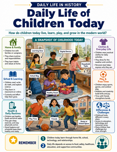 Daily Life of Children Today I Infographic