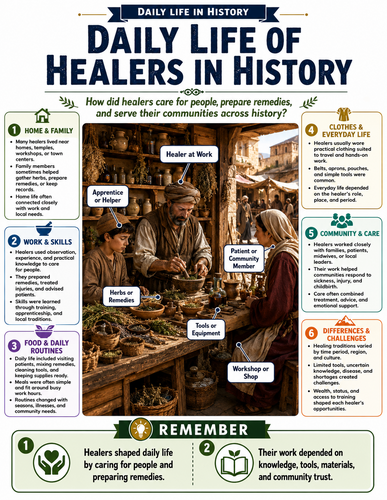 Daily Life of Healers in History I Infographic