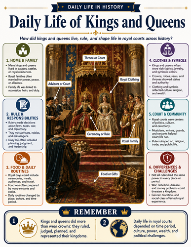 Daily Life of Kings and Queens I Infographic