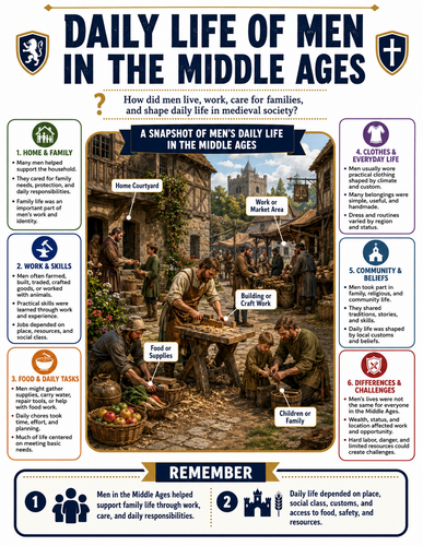 Daily Life of Men in the Middle Ages I Infographic