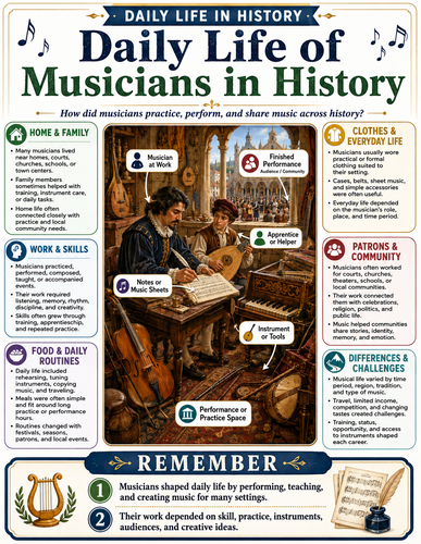 Daily Life of Musicians in History I Infographic