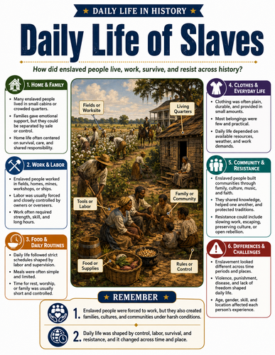 Daily Life of Slaves I Infographic