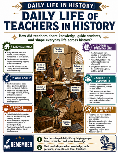 Daily Life of Teachers in History I Infographic