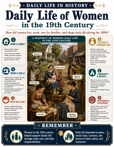 Daily Life of Women in 19th Century I Infographic