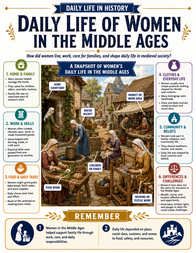 Daily Life of Women in the Middle Ages I Infographic