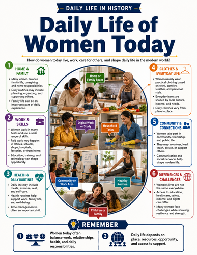 Daily Life of Women Today I Infographic