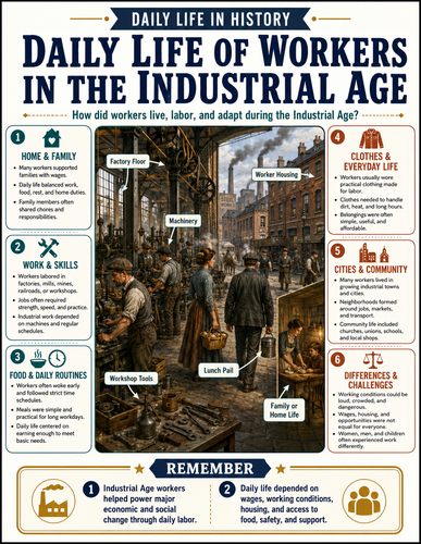 Daily Life of Workers in the Industrial Age I Infographic