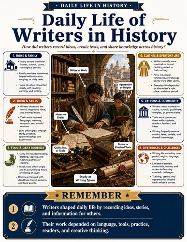 Daily Life of Writers in History I Infographic