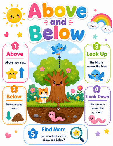 Above and Below I Preschool I Infographic