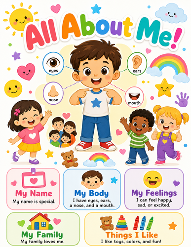 All About Me I Preschool I Infographic