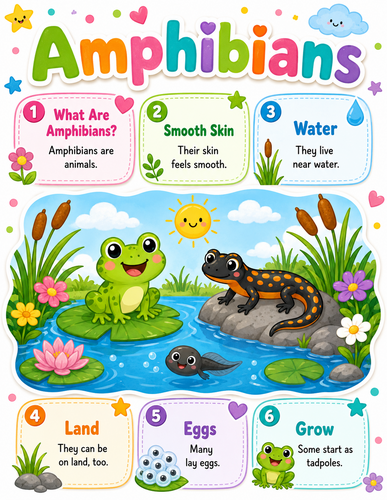 Amphibians I Preschool I Infographic