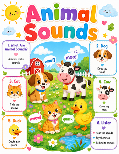 Animal Sounds I Preschool I Infographic