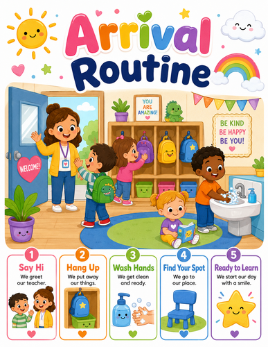 Arrival Routine I Preschool I Infographic