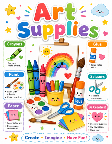 Art Supplies I Preschool I Infographic