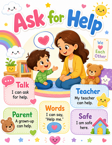 Ask for Help I Preschool I Infographic