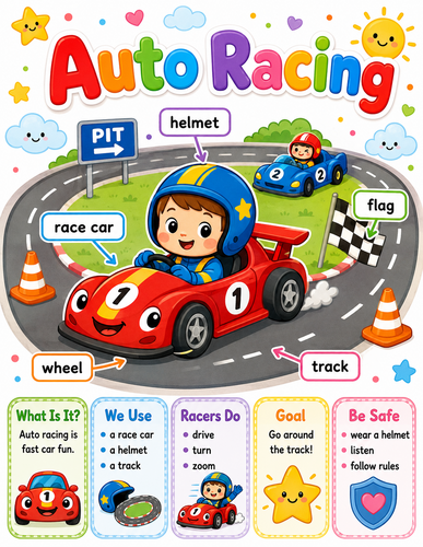 Auto Racing I Preschool I Infographic