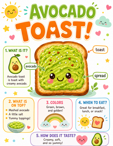 Avocado Toast I Preschool I Infographic