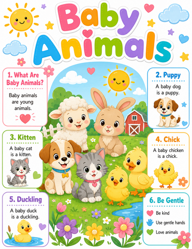 Baby Animals I Preschool I Infographic
