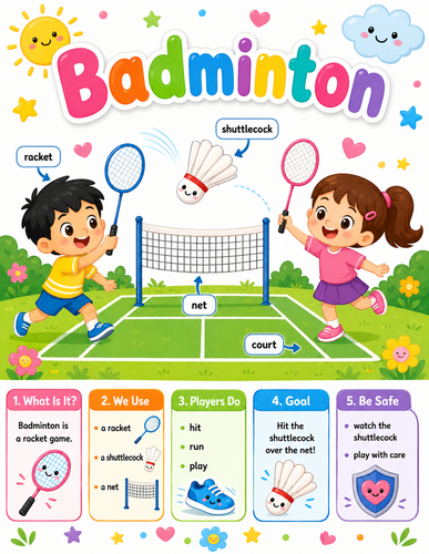 Badminton I Preschool I Infographic
