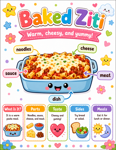 Baked Ziti I Preschool I Infographic