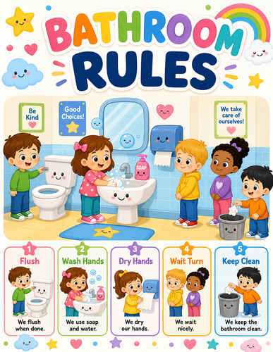 Bathroom Rules I Preschool I Infographic