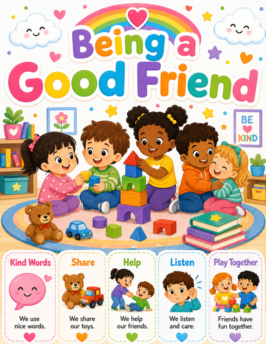 Being a Good Friend I Preschool I Infographic