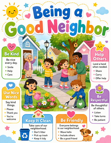 Being a Good Neighbor I Preschool I Infographic