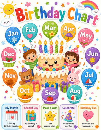 Birthday Chart I Preschool I Infographic