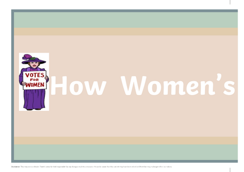 How far did attitudes towards women change between 1914 and 1945? Year 5/6 display
