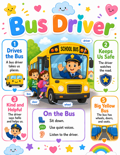 Bus Driver I Preschool I Infographic