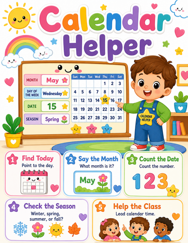 Calendar Helper I Preschool I Infographic