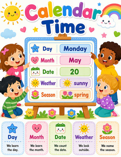 Calendar Time I Preschool I Infographic