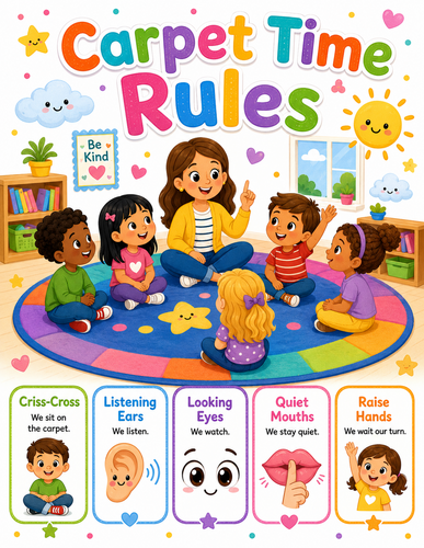 Carpet Time Rules I Preschool I Infographic