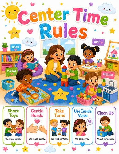 Center Time Rules I Preschool I Infographic