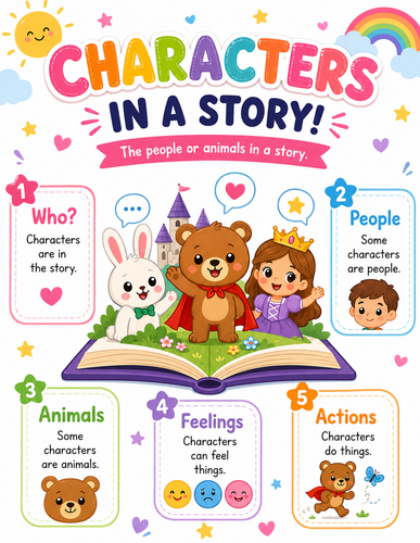 Characters in a Story I Preschool I Infographic