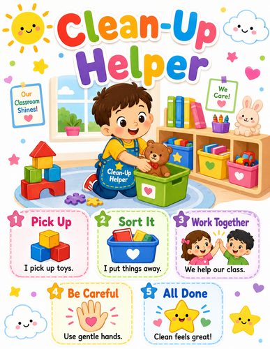 Clean-Up Helper I Preschool I Infographic