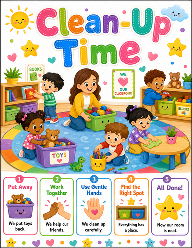 Clean-Up Time I Preschool I Infographic