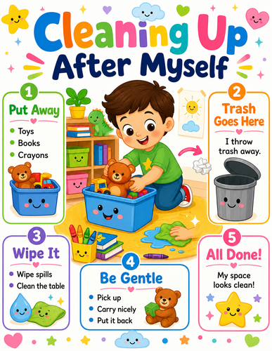 Cleaning Up After Myself I Preschool I Infographic