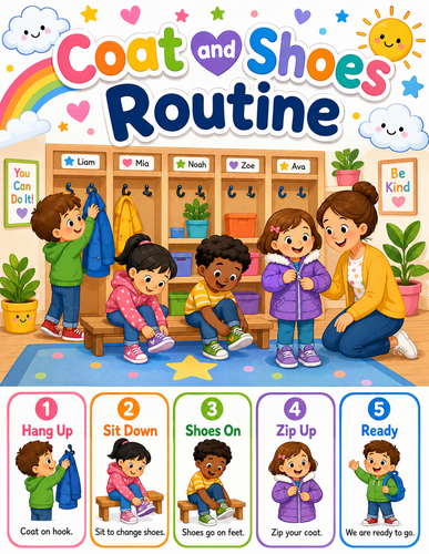 Coat and Shoes Routine I Preschool I Infographic