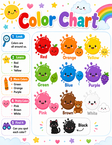 Color Chart I Preschool I Infographic