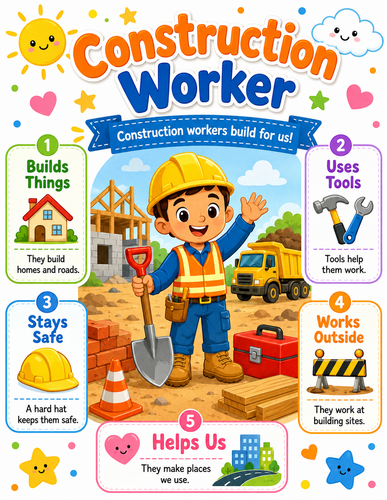 Construction Worker I Preschool I Infographic