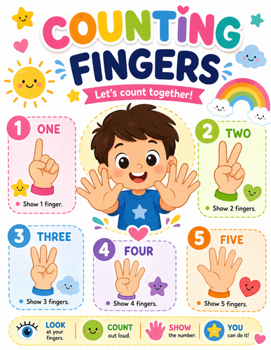 Counting Fingers I Preschool I Infographic