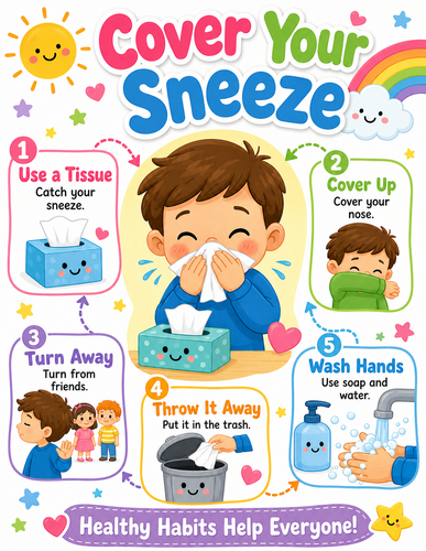 Cover Your Sneeze I Preschool I Infographic